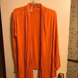 Orange open front cardigan